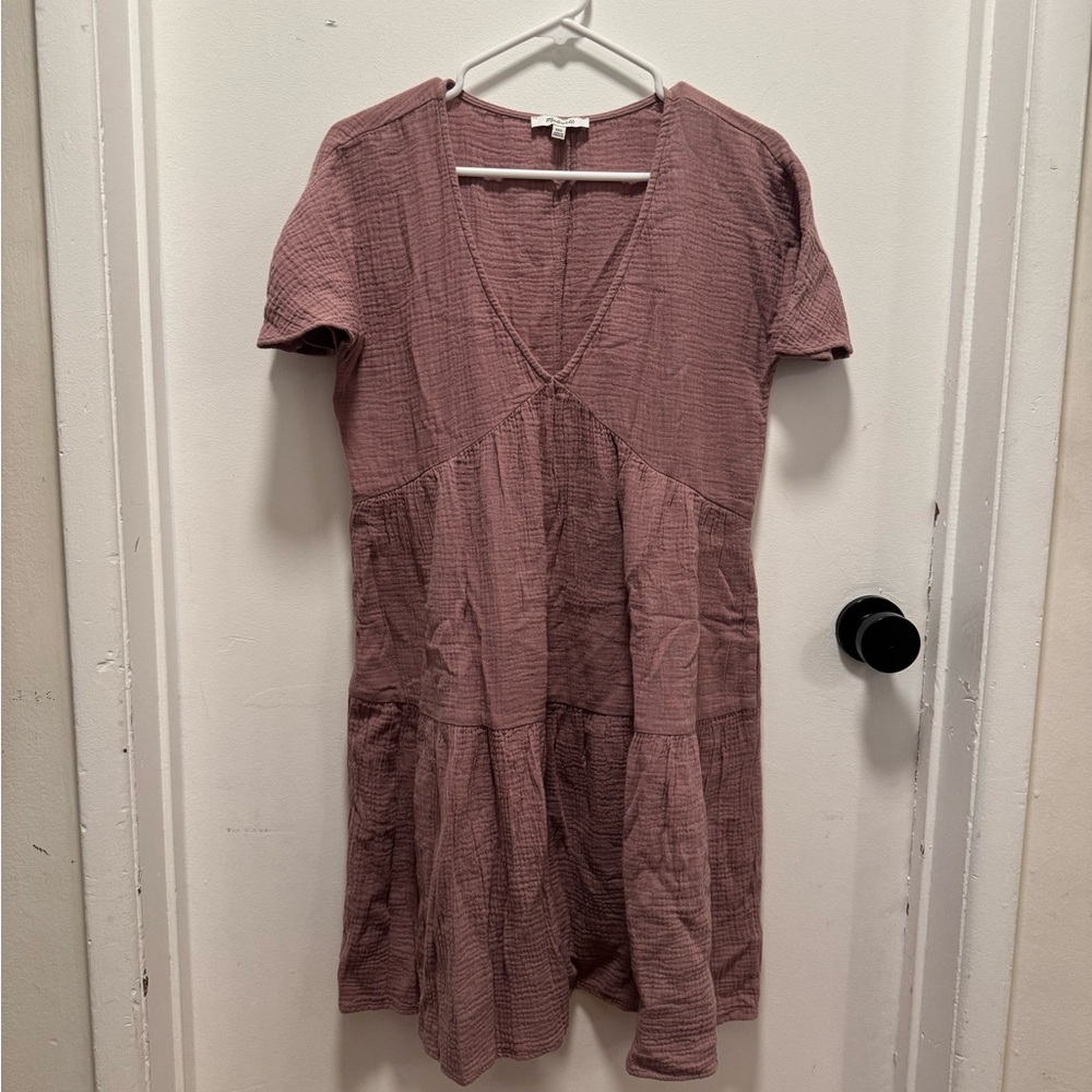 Madewell Mauve Linen Dress